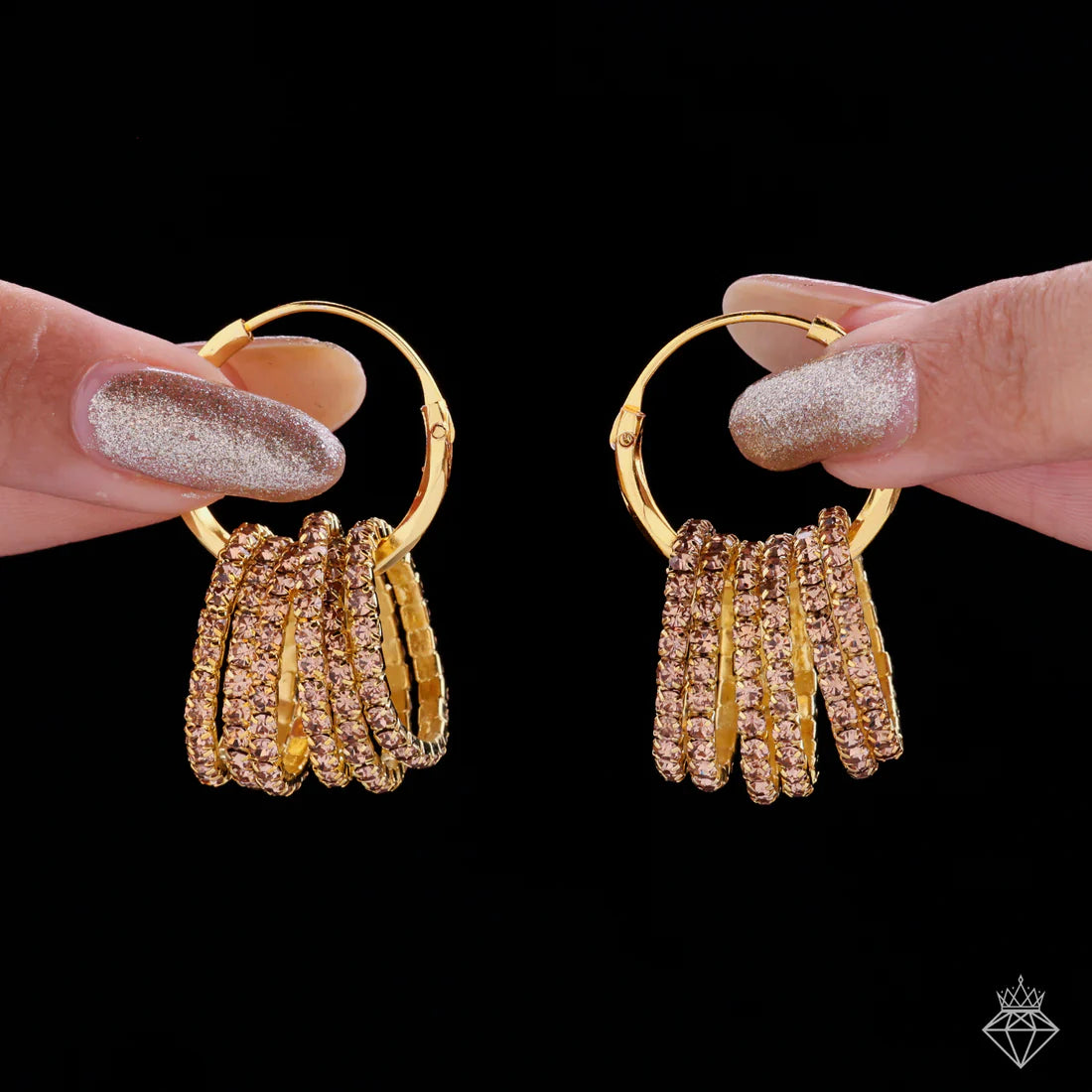 Anti-Tarnish Versatile Multilayer Crystal Hoops - Do It Yourself!