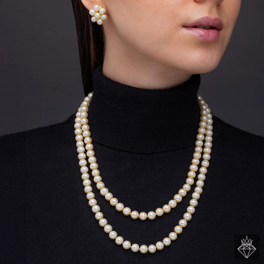 Multilayer Pearl Necklace Set With Earrings