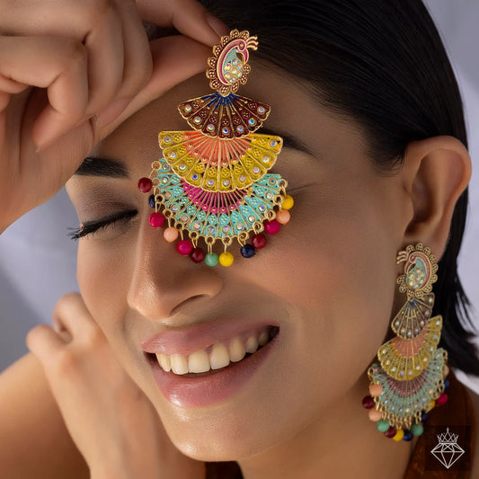 Anti-Tarnish Layered Ethnic Danglers