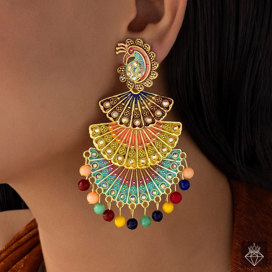 Anti-Tarnish Layered Ethnic Danglers