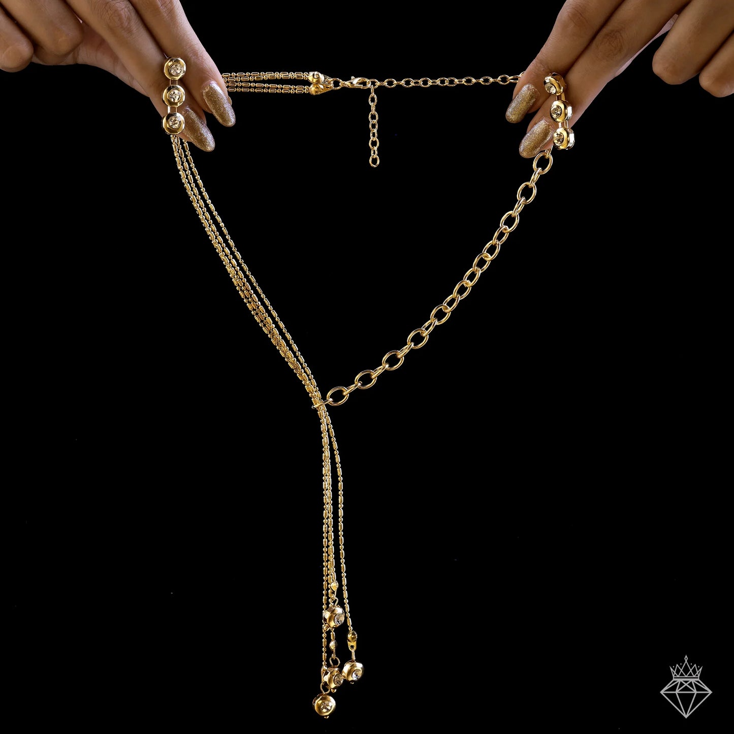 Anti-Tarnish Crystal Necklace Set With Earrings